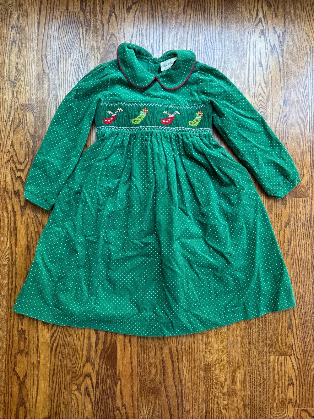 Rare Editions Holiday Smocked Corduroy Dress Sz 6